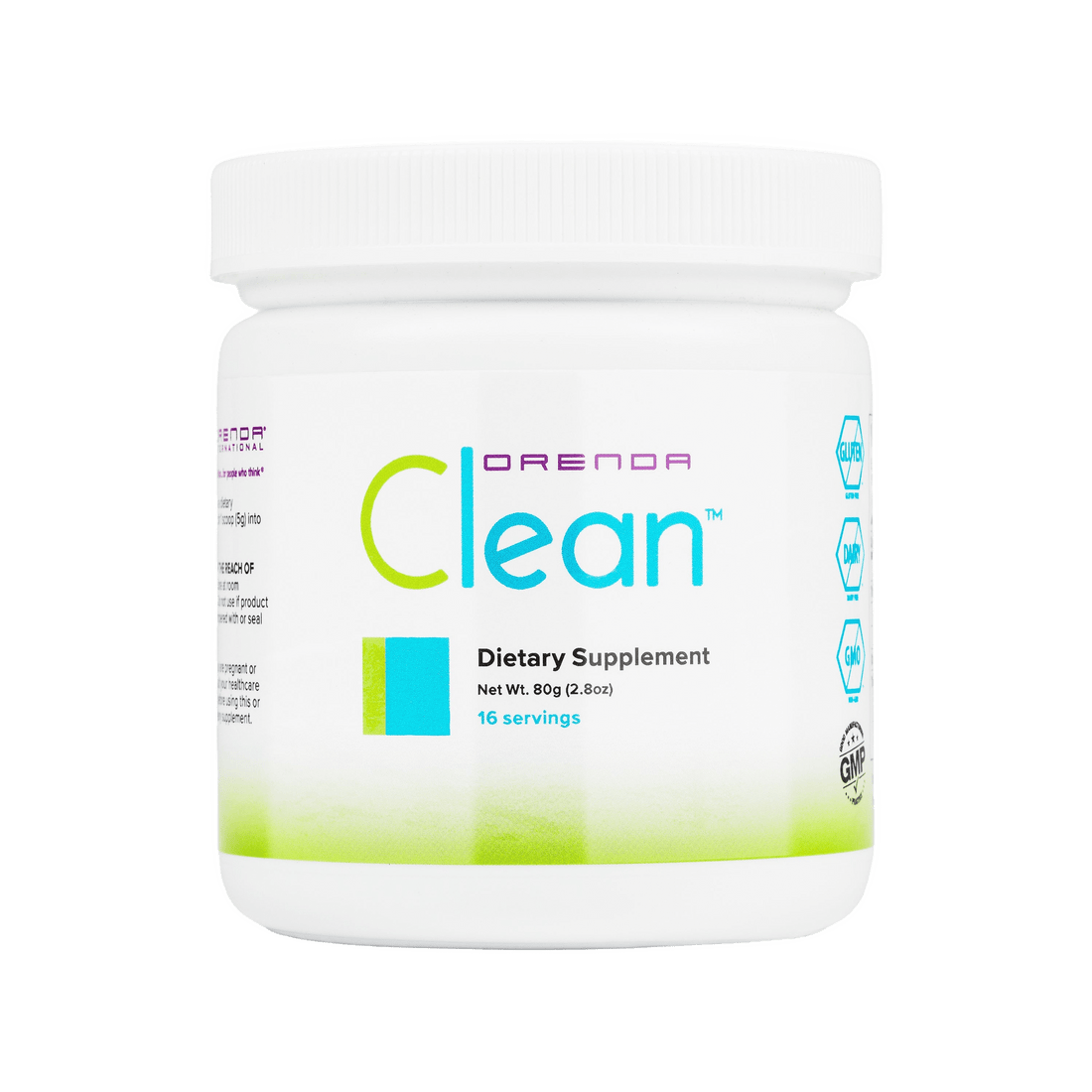 Orenda Clean dietary supplement container on a white background