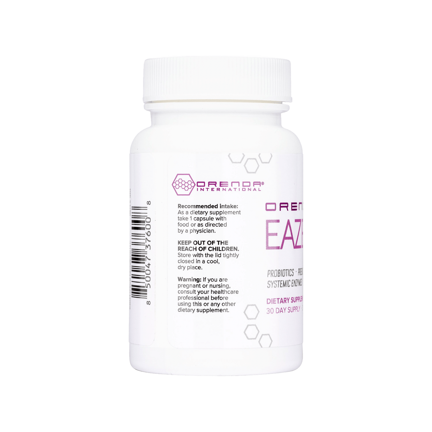 White supplement bottle labeled &