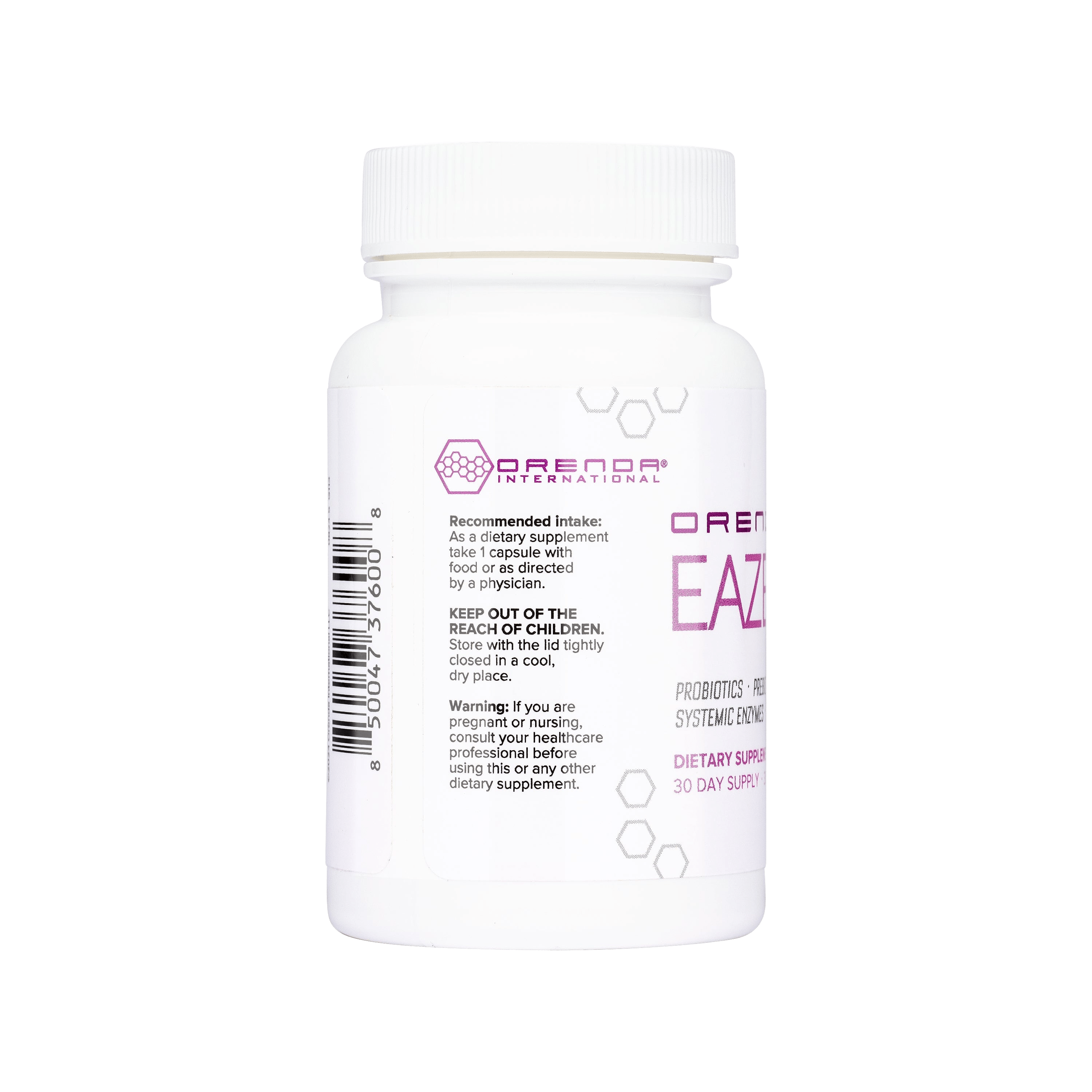 White supplement bottle labeled &