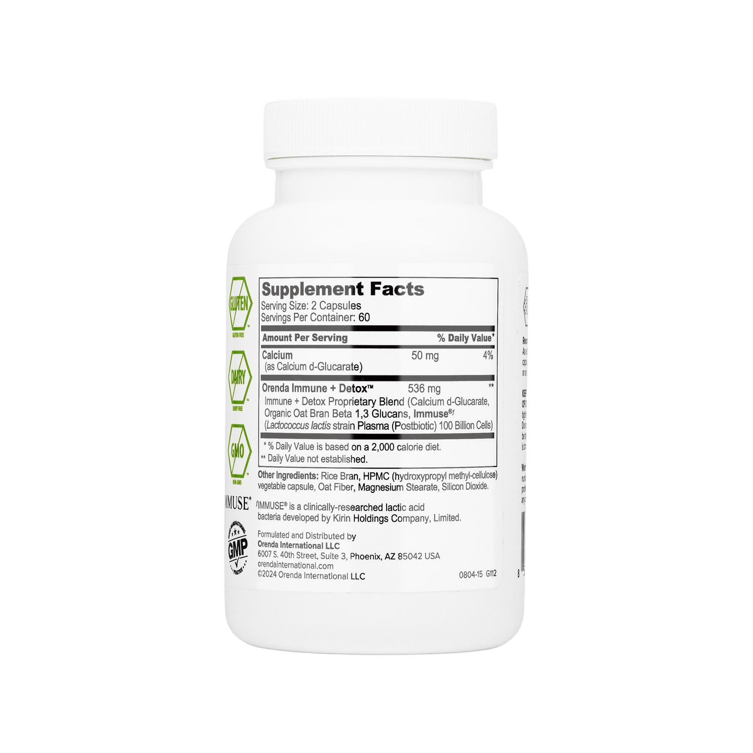 Supplement bottle with supplement facts label on a white background
