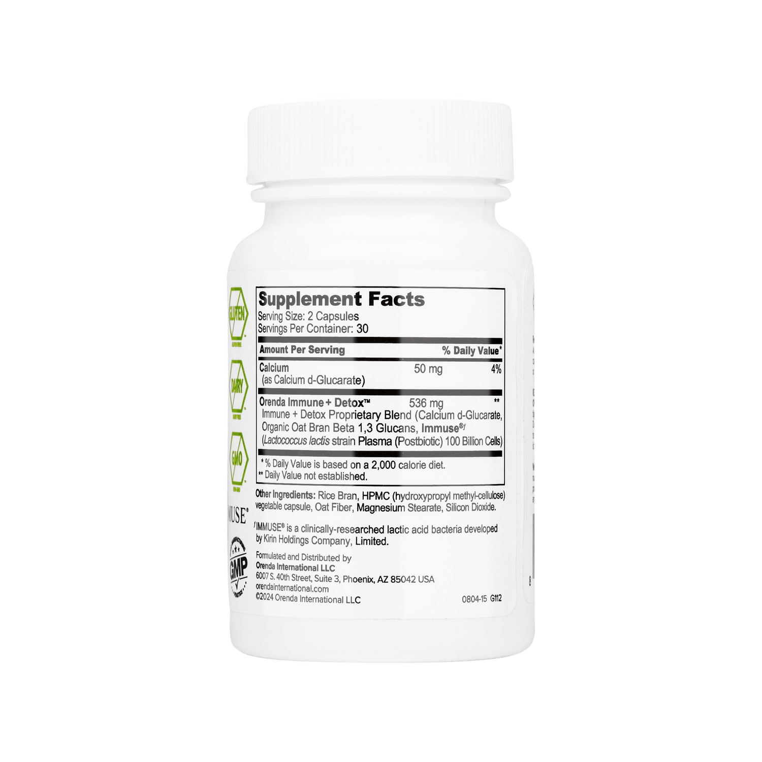 Supplement bottle with supplement facts label on a white background