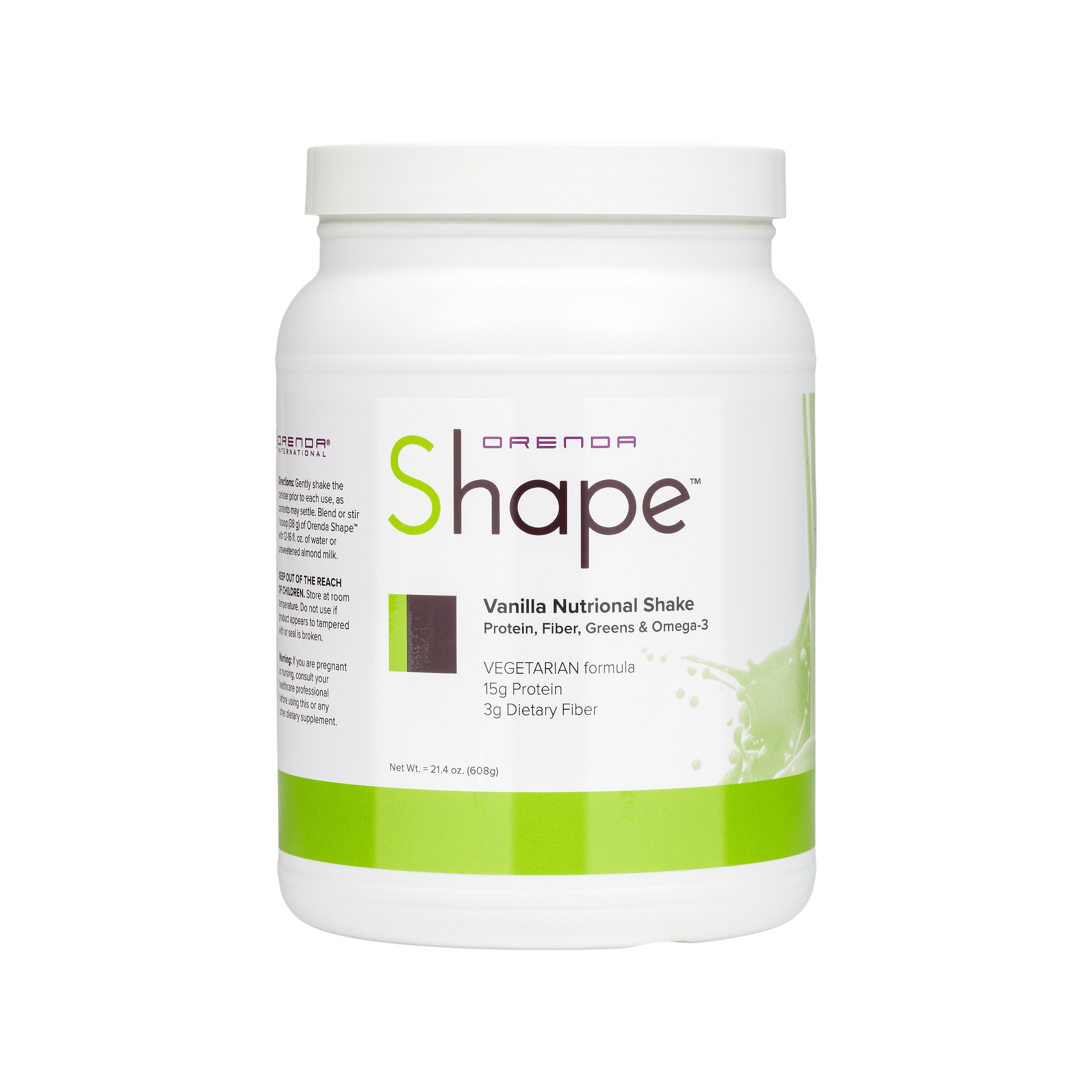 Orenda Shape Vanilla Nutritional Shake container on a white background