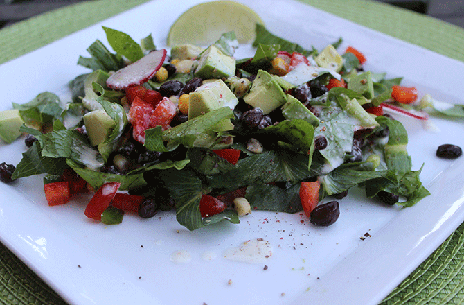 Mexican Chopped Salad with Spicy Lime Ranch Dressing