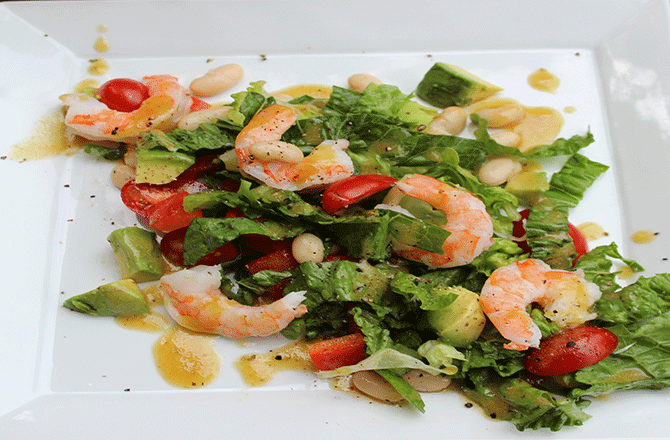 Shrimp and White Bean Salad with Red Wine Cumin Vinaigrette