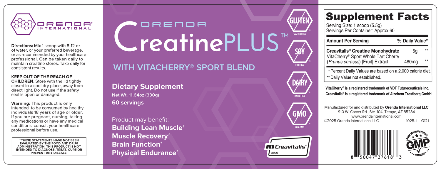 Supplement facts label showing &