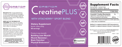 Supplement facts label showing &