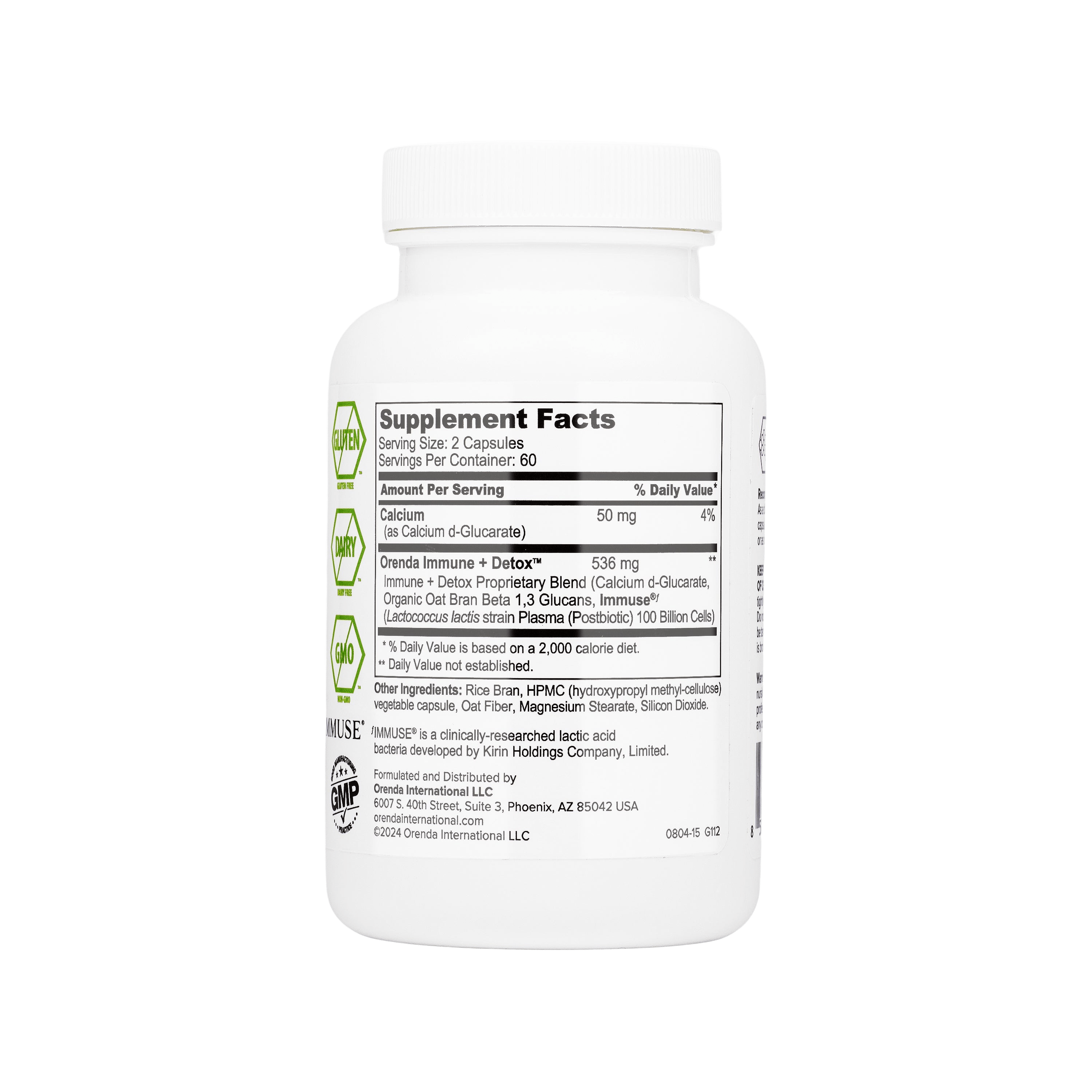Supplement bottle with supplement facts label on a white background