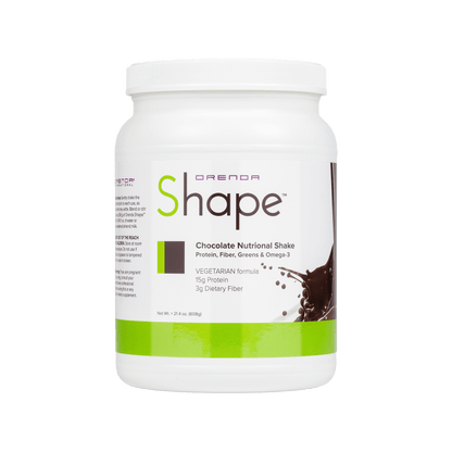 Orenda Shape chocolate nutritional shake container on a white background