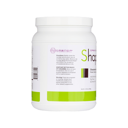 White supplement container with directions on label on a white background