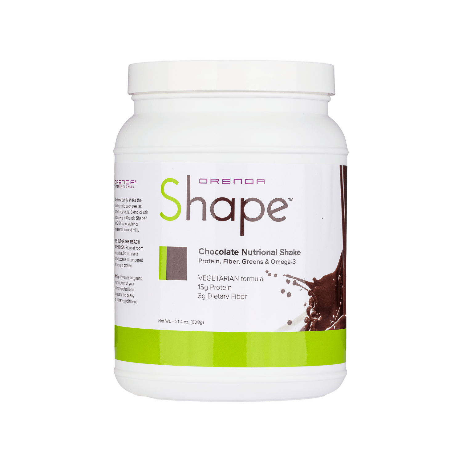 Orenda Shape Chocolate Nutritional Shake container on a white background