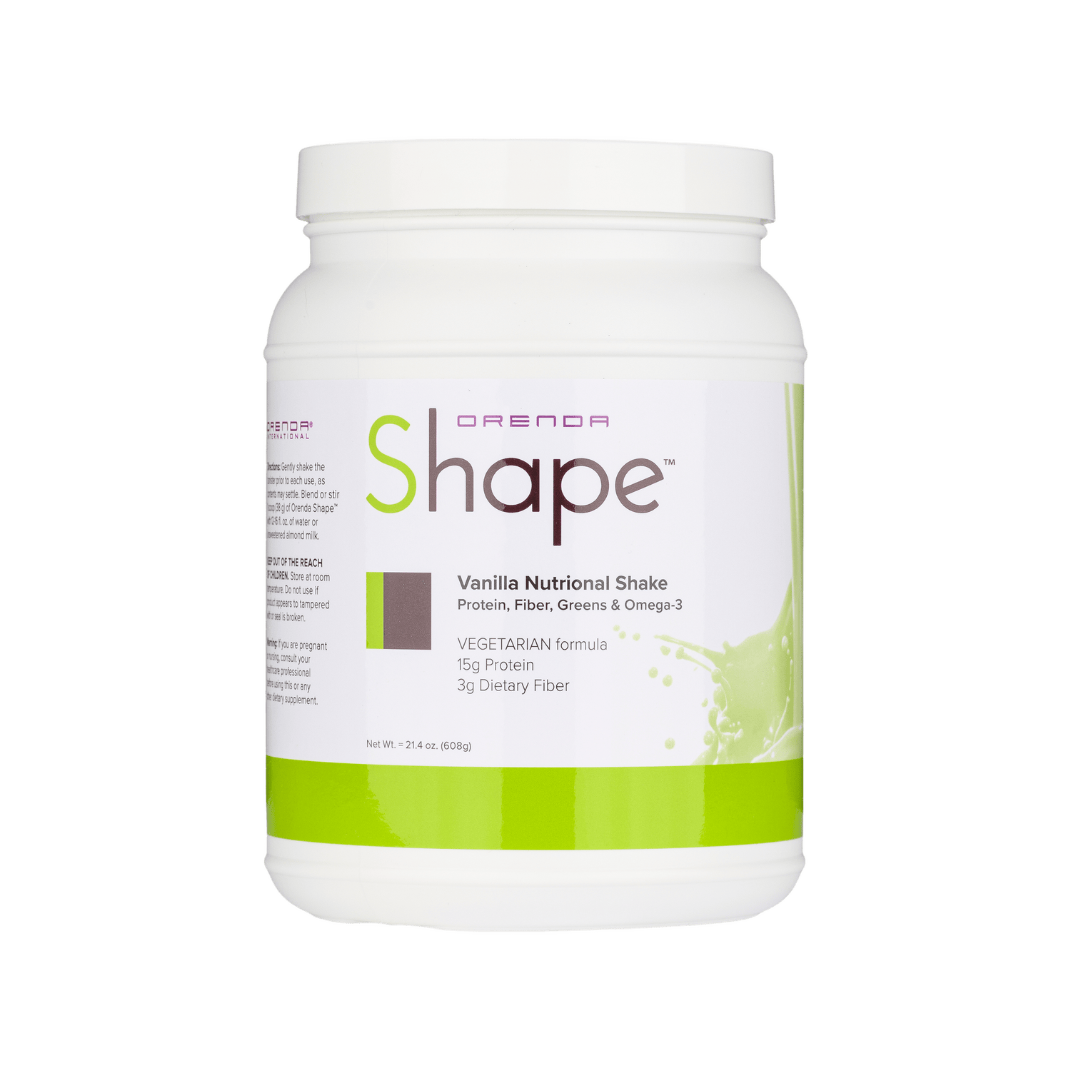 Orenda Shape Vanilla Nutritional Shake container on a white background