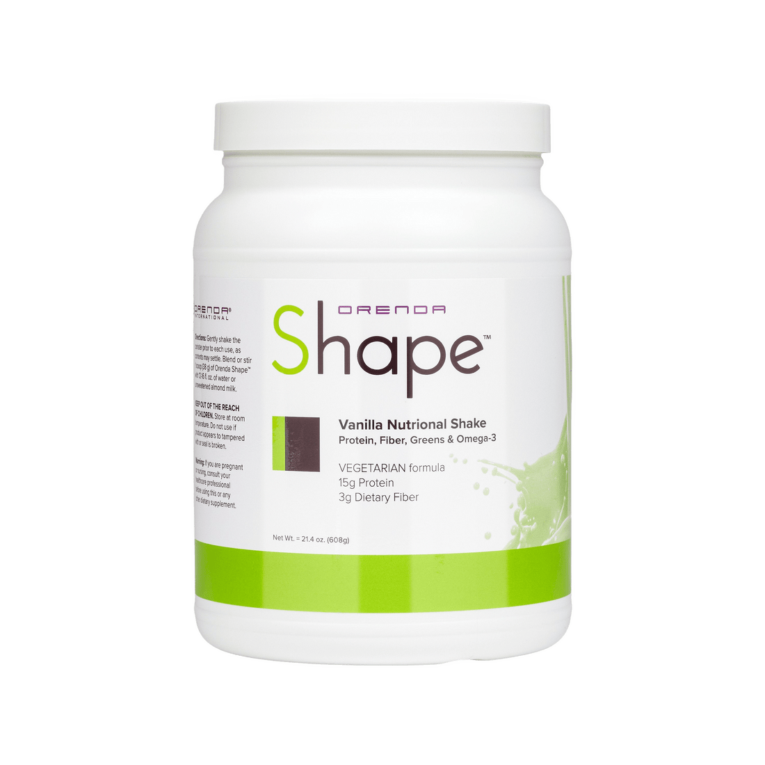 Orenda Shape Vanilla Nutritional Shake container on a white background